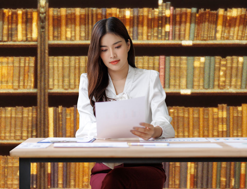 Gal and Bookcase