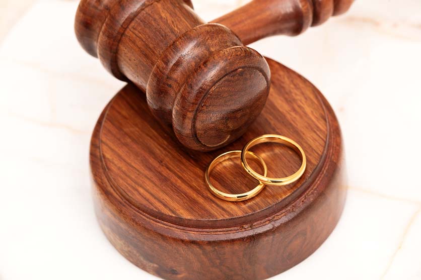 Judge Gavel with Wedding Bands
